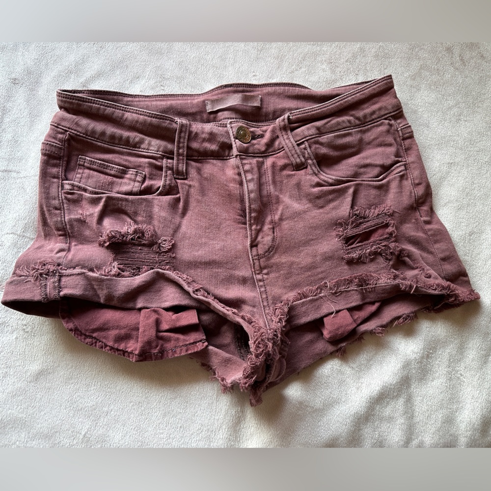 Daytrip Mauve / Maroon Cut Off Women’s Jean Shorts Size 27